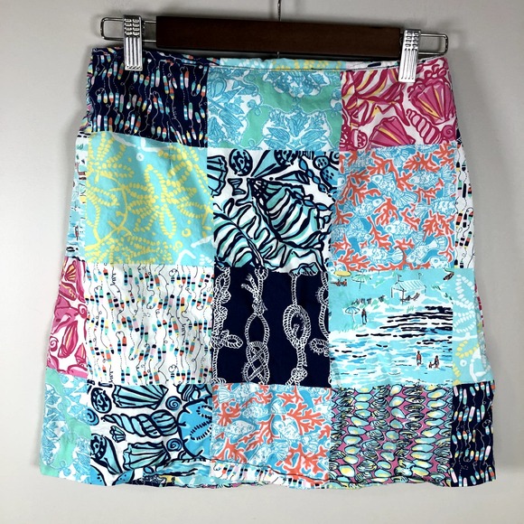 Lilly Pulitzer Women's Skirt Patchwork Nautical Size 0 - Picture 1 of 12